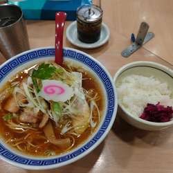 ネギ中華そば　並　＋　ご飯しば漬け乗せ(サービス)