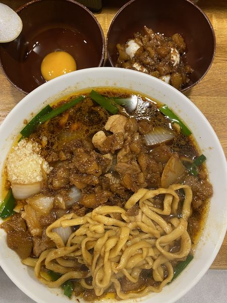 「スタ満ソバ+あぶらまさお+生卵 900+110+60」@元祖スタミナ満点らーめんすず鬼 赤坂店の写真