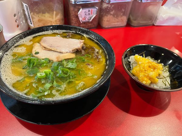 「塩ラーメン　豚とろ　twitter中盛　半たまごまぶし」@家系ラーメン 王道 神道家の写真