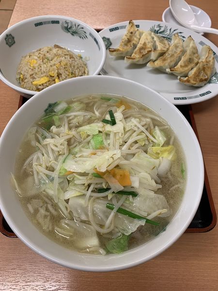 「タンメン 半チャーハン餃子セット」@日高屋 狭山北入曽店の写真