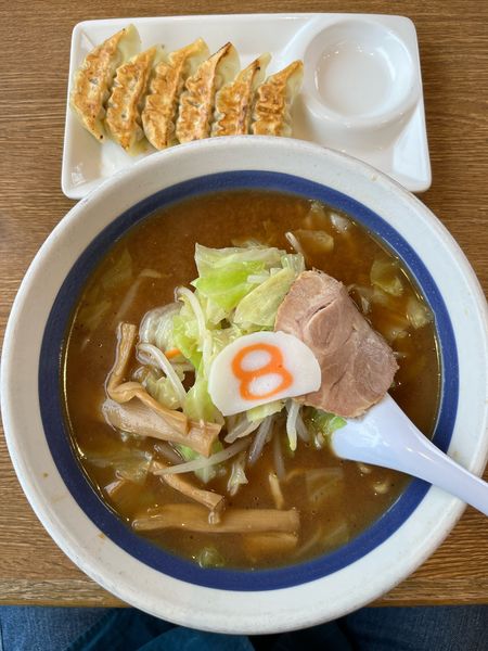 「8番セット・味噌 620円」@8番らーめん 専福寺店の写真