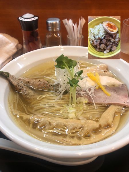 「塩そば980円＋チャー玉丼360円」@おとなの塩sobaの写真