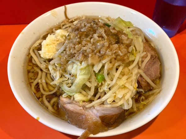 「ハーフ 麺少なめ 700円」@ラーメン二郎 仙川店の写真