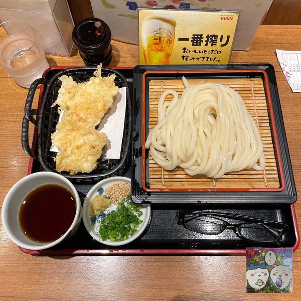 「鶏天ざるうどん」@香川 さぬき麺業 東京駅店の写真