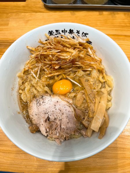 「リッチ釜玉(大)」@釜玉中華そば ナポレオン軒の写真