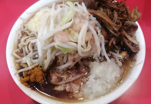 「ミニらーめん＋カレー粉＋たまねぎ＋鶏ほぐし」@麺屋 桐龍 久喜店の写真