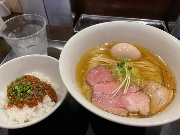 「味玉塩らぁ麺　プチ麻婆丼」@らぁ麺 やまぐち 辣式の写真