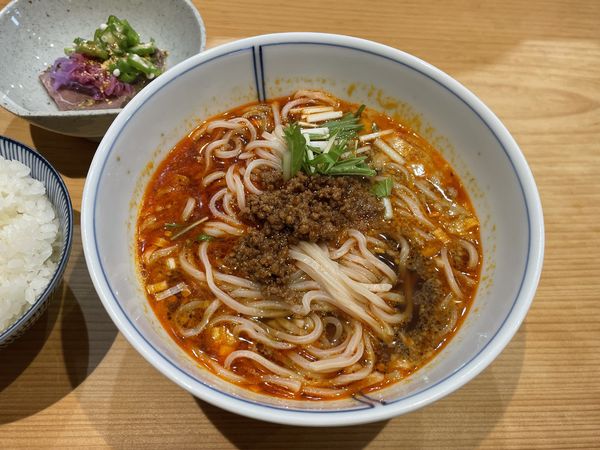 「ランチAセット(担々麺・ライス) ¥1200」@中國菜 神谷の写真