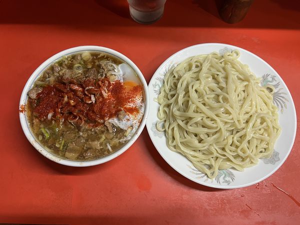 「チャーシュー・玉子つけメン(ちょい辛)1250円」@つけめん 丸長 桜台店の写真