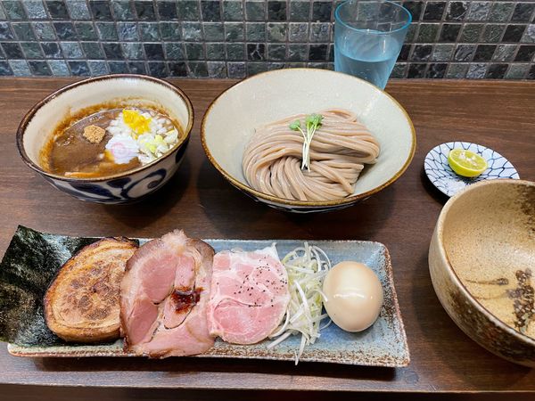 「特製つけ麺+すだち、岩塩セット」@麺屋みつば＋クローバーの写真