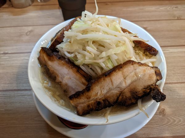 「小ラーメン（ヤサイマシ）+豚」@麺ゃ花ょの写真