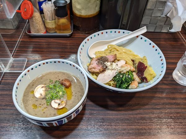 「ブラウンマッシュルーム ポタ〜ジュつけ麺」@らー麺 あけどやの写真