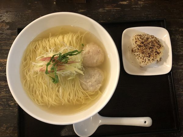 「あら炊き塩らぁめん(へしこ焼おにぎり付き)1045円」@麺屋 海神の写真