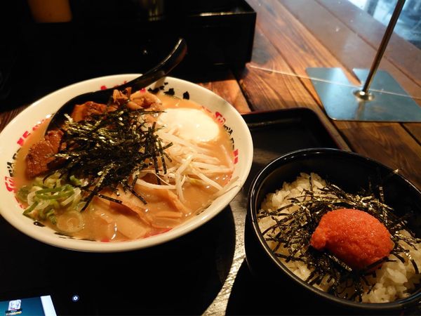 「全部入りラーメン＋明太子ごはん」@うだつ食堂の写真