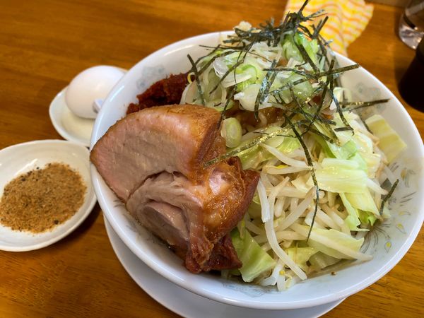 「油そば(醤油・平打麺)他」@麺屋 花の名の写真