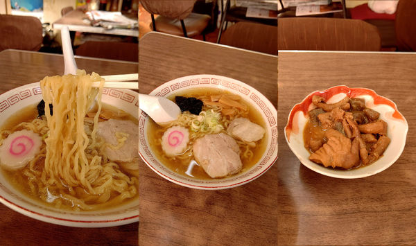 「『ラーメン+もつ煮(¥550+350)』」@松葉食堂の写真