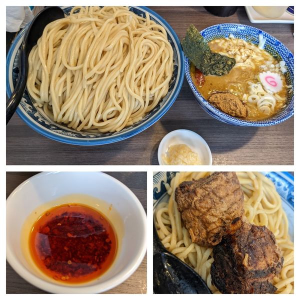 「カレーつけ麺特盛（あつもり）+とろけるチーズ+ニンニク」@狼煙 〜NOROSHI〜の写真