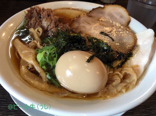 「限定　肉だし特製中華そば(1100円)細麺大盛」@最高峰牛骨ラーメン 麺房 徳山の写真