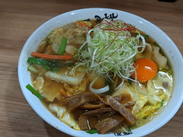 「限定天理（生卵トッピング）」@麺屋 丈六の写真