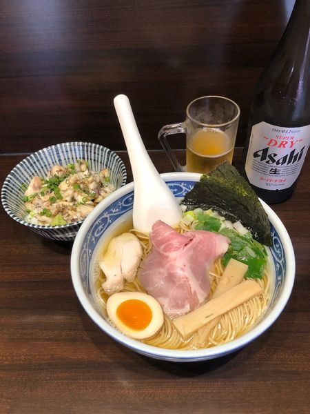 「白醤油煮干しそば＋炙り真鯛丼」@寿製麺 よしかわ 西台駅前店の写真