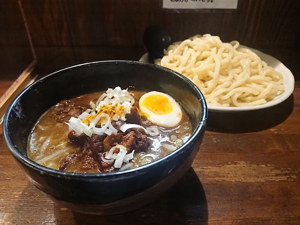 「牛すじカレーつけそば」@麺 池谷精肉店の写真