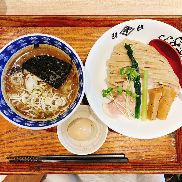 「味玉濃厚鶏豚骨(つけ麺)小」@別邸たけ井 なんばラーメン一座店の写真