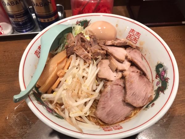 「チャーシュー味玉つけ背脂そば（大盛り）」@東京屋台らーめん 翔竜 北千住駅前店の写真