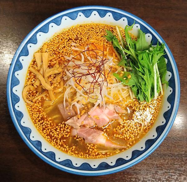 「辛ラーメン(中辛)＋奥久慈卵の卵かけご飯」@GANCON NOODLEの写真