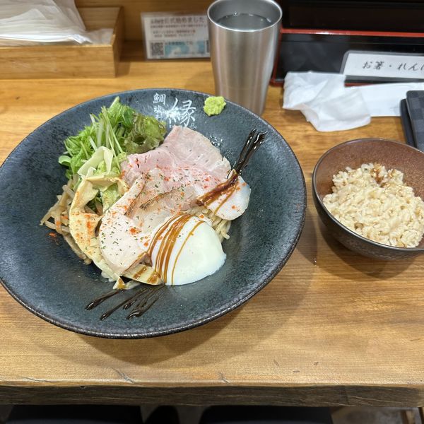 「汁なし　中盛　ランチセット　¥1,050」@鯛塩そば 縁の写真