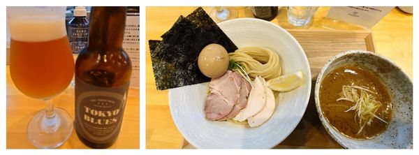 「特製鶏魚介つけめん+TOKYO BLUES クラフトビール」@MENYA NAKAGAWAの写真