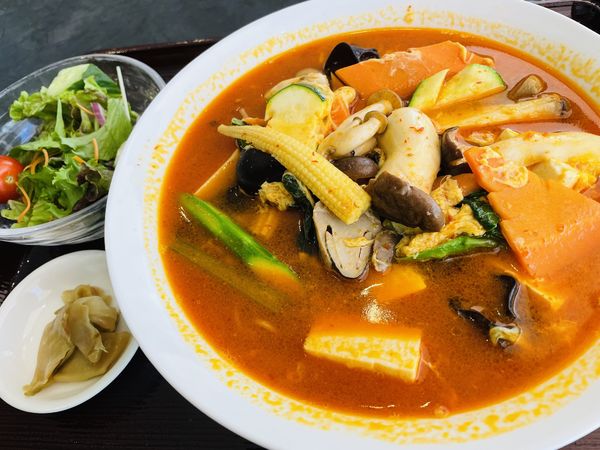 「豆腐と玉子の彩り野菜辣麺セット 1,580円」@中華料理 ロドスの写真