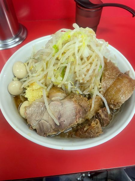 「小ラーメン　ウズラ　肉増し」@ラーメン二郎 茨城守谷店の写真