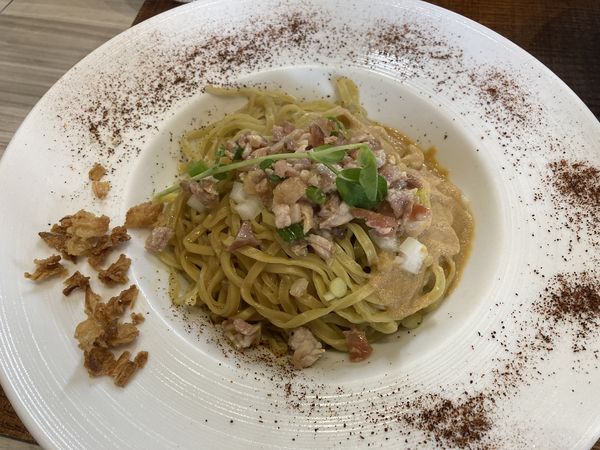 「替玉・鮟肝ソース」@つくばらーめん 鬼者語 -オニモノガタリ-の写真