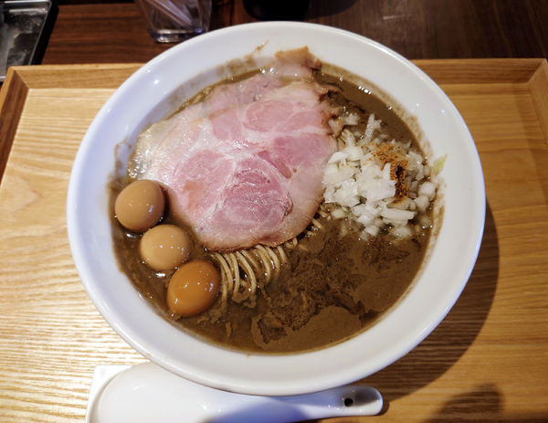 「プレミアムニボプレッソ+うずら味玉」@NIBOSHIMANIAの写真