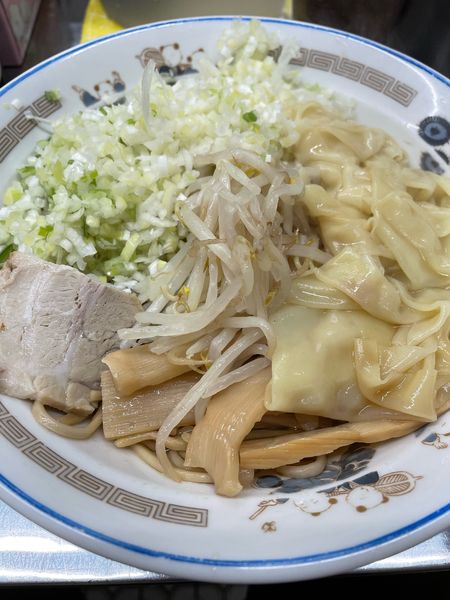 「油そば ワンタン コマネギ」@中華そば みたかの写真