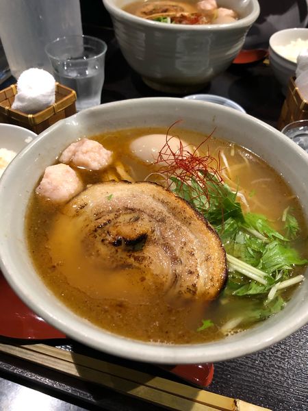 「白醤油ラーメン880・大盛100・味玉120・半鯛飯220」@麺処 銀笹の写真