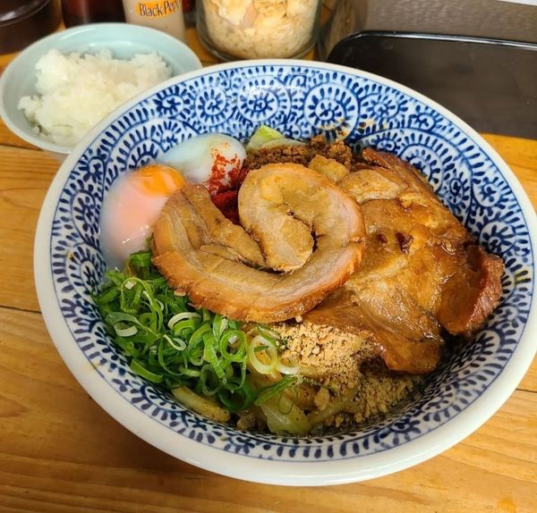 「特製汁なし担々麺 並+ミニライス+辛しびれ」@自家製麺 てんかの写真