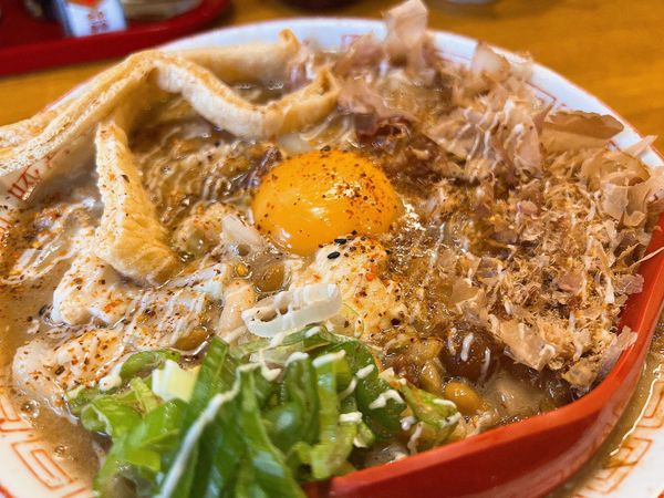 「豚骨納豆らーめん990円」@豚骨らーめん れんの写真