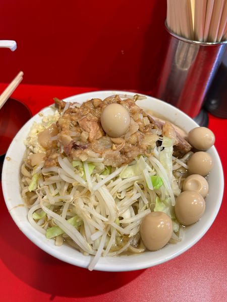「ラーメン少なめ・うずら ニンニク少なめ アブラ」@麺屋HEROの写真