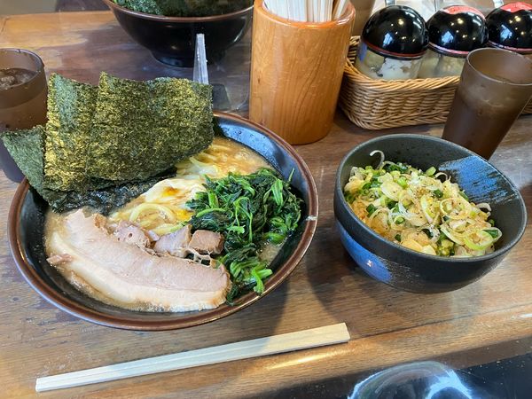 「溶き卵ラーメン　ねぎめしセット」@ラーメン 大山家の写真