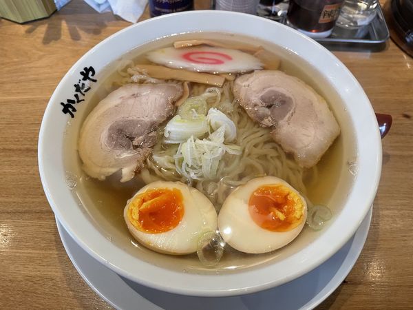 「ラーメン＋煮卵」@拉麺かくだや おもちゃのまち店の写真
