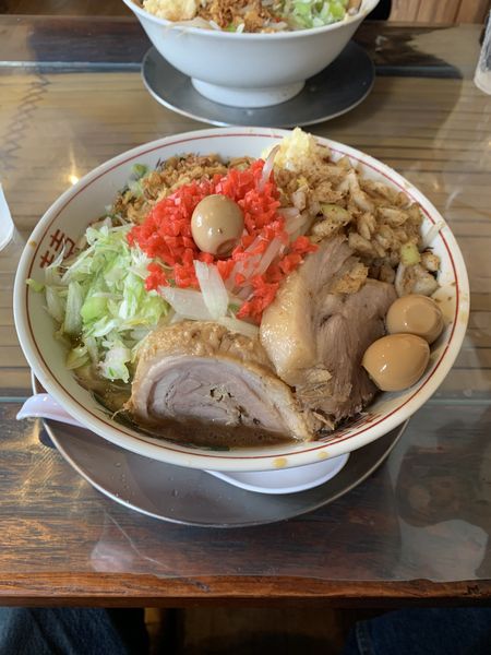 「ラーメンネギ汁なしの具」@麺屋 櫻弐の写真