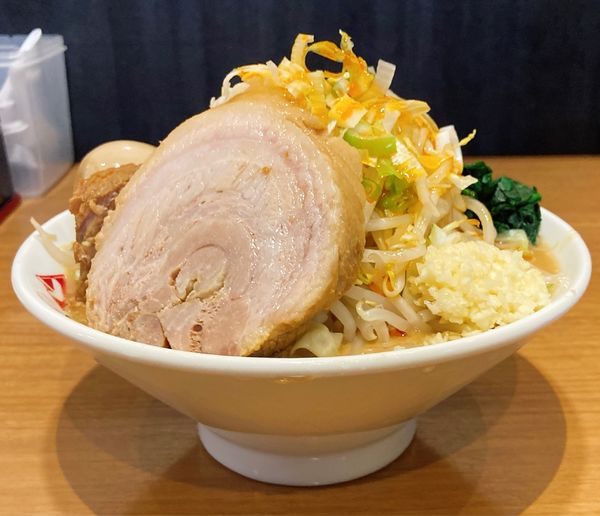 「ミニらーめん「ヤサイニンニクネギラーユ」＋レン草」@ちばから 蒲田店の写真