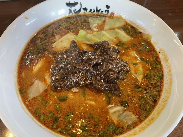 「麻辣牛スジ担々麺1050円」@担担麺 花さんしょう 日高店の写真