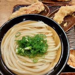 冷かけうどん中+ちくわ天海老天