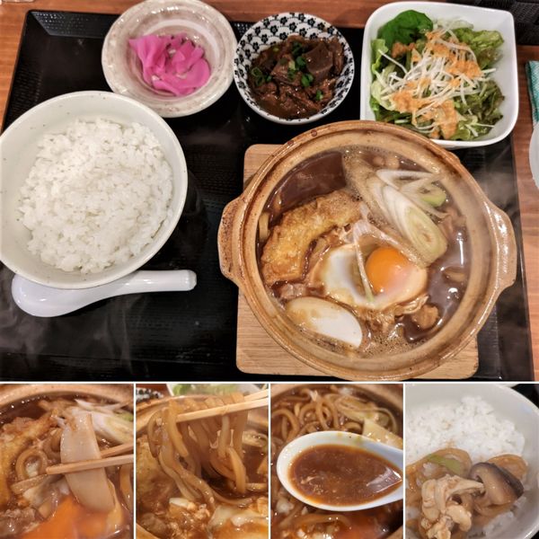 「味噌煮込みうどん定食　1000円」@でらうま食房 みそとんちゃん焼き 大輪の写真