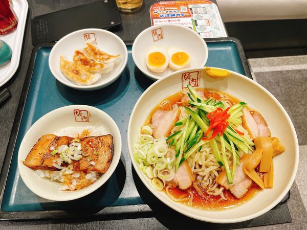 「中華風冷やしラーメン+満腹B定食」@喜多方ラーメン坂内 船橋店の写真