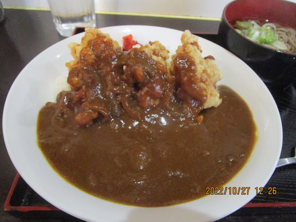 「から揚げカレー定食 650円」@そば・うどん たぬきの写真