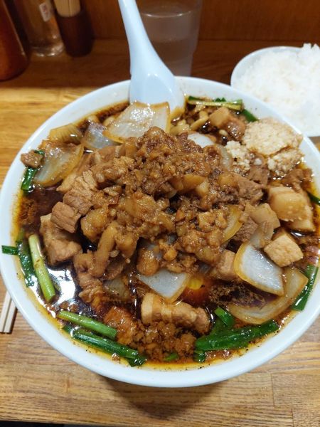 「スタ満そば＋具増し＋小ライス」@元祖スタミナ満点らーめんすず鬼 赤坂店の写真