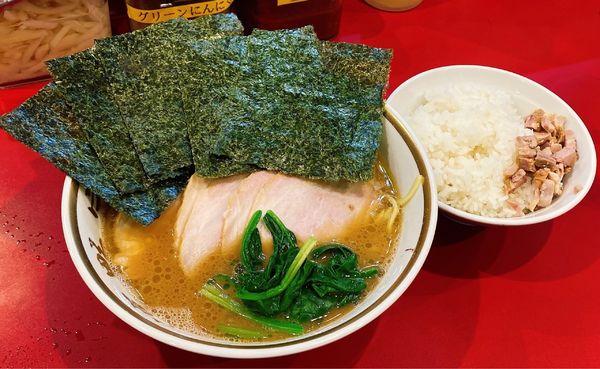 「チャーシューメン(並)「麺硬め」＋ライス」@ラーメン濱野家の写真